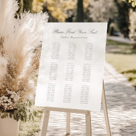 Elegant Script Personalized Wedding Seating Chart ポスター