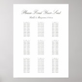 Elegant Script Personalized Wedding Seating Chart ポスター (正面)