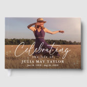 Elegant Script Photo Celebrating the Life of  ゲストブック (正面)