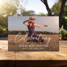 Elegant Script Photo Celebrating the Life of 