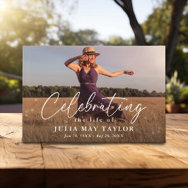 Elegant Script Photo Celebrating the Life of  ゲストブック