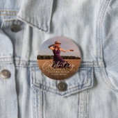 Elegant Script Photo Celebrating the Life of  缶バッジ (インサイチュ)