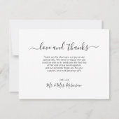 Elegant Script Photo Collage Wedding Thank You サンキューカード (裏面)