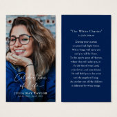 Elegant Script Photo Funeral Prayer Card (正面&裏面)