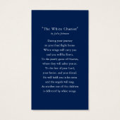 Elegant Script Photo Funeral Prayer Card (裏面)