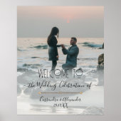 Elegant Script Photo Gold Welcome to our Wedding ポスター (正面)