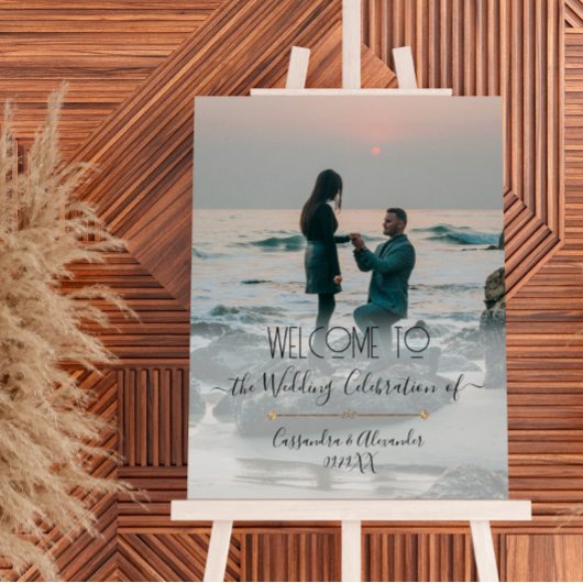 Elegant Script Photo Gold Welcome to our Wedding ポスター