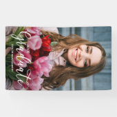 Elegant Script Photo Graduation Party 横断幕 (横)