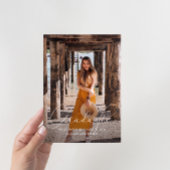 Elegant Script Photo Graduation Party Black 招待状