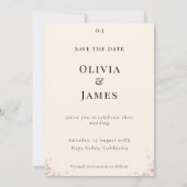 Elegant Script Photo Wedding Save the Date Invite  (裏面)