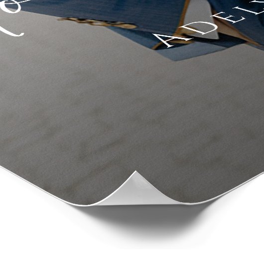 Elegant script photo wedding welcome ポスター (角)