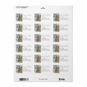 Elegant Script Pink Tree Non Photo Christmas ラベル (フルシート)