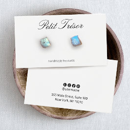 Elegant Script Plain White Earring Display Card