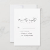 Elegant Script Printable or Printed RSVP Card 招待状 (正面)