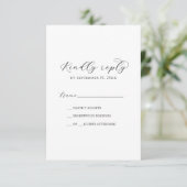 Elegant Script Printable or Printed RSVP Card 招待状 (スタンド正面)