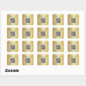 Elegant Script QR Code Gold Thank You スクエアシール (シート)