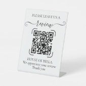 Elegant Script QR Code Review 台座サイン (正面)