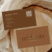 Elegant Script QR Code & Social Media 名刺