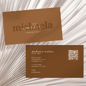 Elegant Script QR Code & Social Media 名刺