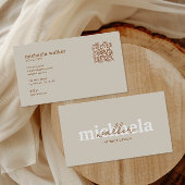 Elegant Script QR Code & Social Media 名刺