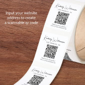Elegant Script QR Code Thank You スクエアシール