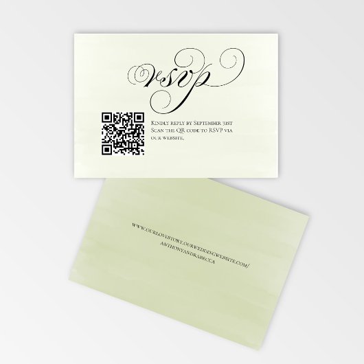 Elegant Script QR Code Wedding RSVP Response