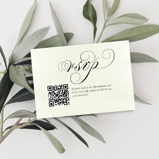 Elegant Script QR Code Wedding RSVP Response