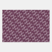 Elegant Script Red Green Purple Merry Christmas ラッピングペーパーシート (正面3)