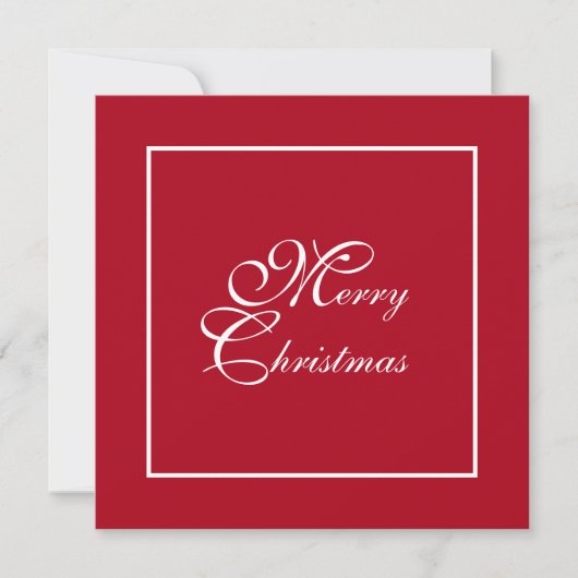 Elegant Script Red Personalized Photo Christmas シーズンカード (正面)