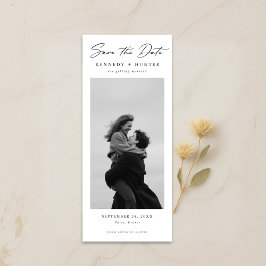 Elegant Script Romantic Modern Photo Wedding セーブザデート