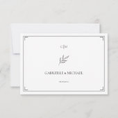 Elegant Script RSVP QR Code Black White Wedding  (裏面)