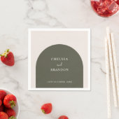Elegant Script Sage Green Boho Arch Rustic Wedding スタンダードカクテルナプキン (インサイチュ)