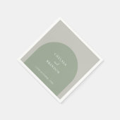 Elegant Script Sage Green Boho Arch Rustic Wedding スタンダードカクテルナプキン (角)