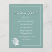 Elegant Script Sage Green Floral Wedding  エンクロージャーカード (正面)