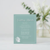 Elegant Script Sage Green Floral Wedding  エンクロージャーカード (スタンド正面)