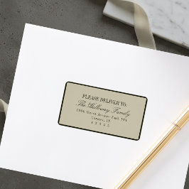Elegant Script Sage Green Formal Wedding ラベル