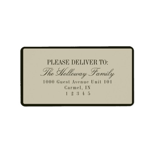 Elegant Script Sage Green Formal Wedding ラベル (正面)