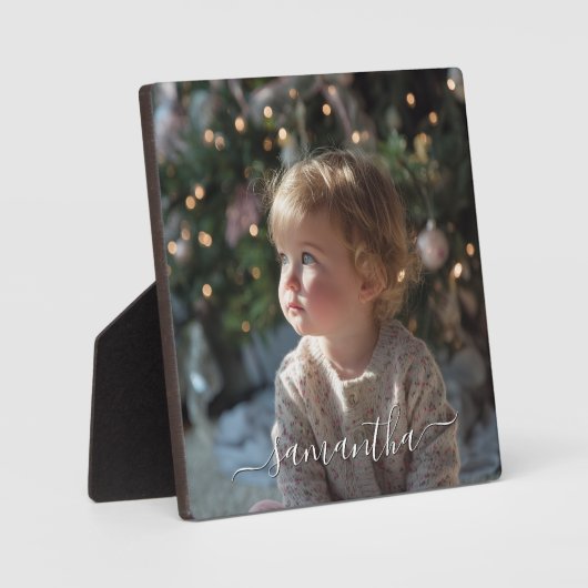 Elegant Script Signature Name Photo フォトプラーク (正面)