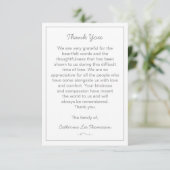 Elegant Script Simple Funeral Flat Thank You Card サンキューカード (スタンド正面)