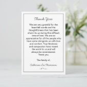 Elegant Script Simple Funeral Flat Thank You Card サンキューカード (スタンド正面)