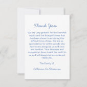 Elegant Script Simple Funeral Photo Thank You Card (裏面)