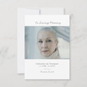 Elegant Script Simple Funeral Photo Thank You Card (正面)
