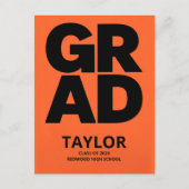 Elegant Script Simple Grad Graduation Announcement ポストカード (正面)