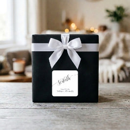 Elegant Script Sixtieth Birthday Celebration スクエアシール