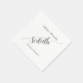 Elegant Script Sixtieth Birthday Celebration スタンダードカクテルナプキン (角)