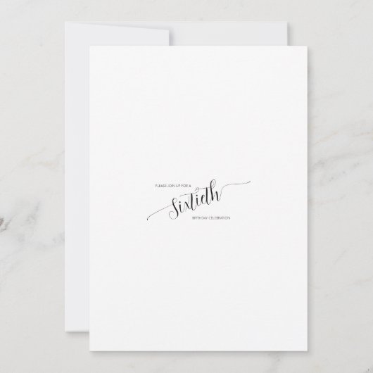 Elegant Script Sixtieth Birthday Celebration 招待状 (裏面)