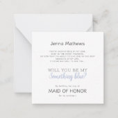 Elegant Script Something Blue Maid of Honor Card ノートカード (正面)