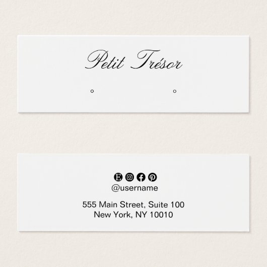 Elegant Script  Stud Earring Display (正面&裏面)