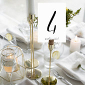 Elegant Script Table Number Sign with Couple Names テーブルナンバー