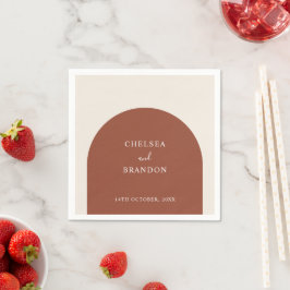 Elegant Script Terracotta Boho Arch Rustic Wedding スタンダードカクテルナプキン
